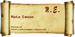 Mata Emese névjegykártya